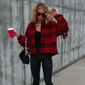 NWOT Robynn Plaid Jacket - Red & Black XL